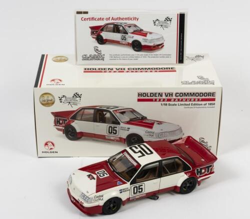 COMMODORE: A limited edition 1:18 scale Classic Carlectables Holden VH Commodore as raced by Peter Brock/Larry Perkins in 1983 Bathurst, #05, with COA numbered 738/1850, in double fitted box
