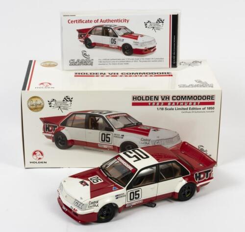 COMMODORE: A limited edition 1:18 scale Classic Carlectables Holden VH Commodore as raced by Peter Brock/Larry Perkins in 1983 Bathurst, #05, with COA numbered 411/1850, in double fitted box