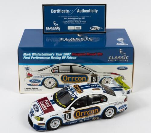 FALCON: A limited edition 1:18 scale Classic Carlectables Ford Falcon BF as raced by Mark Winterbottom in 2007, inaugural round win, #5, with COA numbered 1635/1825, in double fitted box