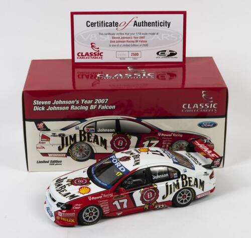 FALCON: A limited edition 1:18 scale Classic Carlectables Ford Falcon BF as raced by Steven Johnson in 2007, #17, with COA numbered 1686/2500, in double fitted box