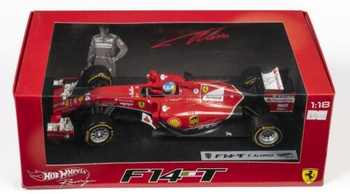 FERRARI: A 1:18 scale Hot Wheels F1 Ferrari F14-T as raced by F.Fernando Alonso in 2014, #14, sponsored by Santander, UPS, Fiat and others, in fitted box