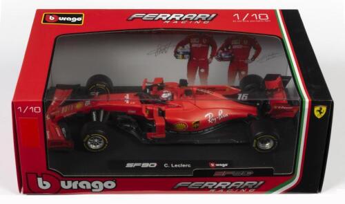 FERRARI: A 1:18 scale Bburago F1 Ferrari SF90 as raced by Charles Leclerc in 2019, #16, the car made its competitive debut at the 2019 Australian Grand Prix, in fitted box