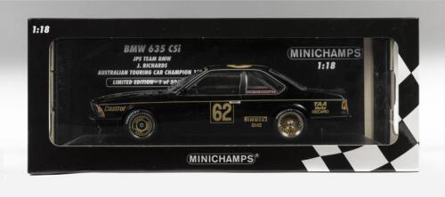 BMW: A limited edition 1:18 scale Minichamps BMW 635 CSi as raced by Jim Richards in 1985 Australian Touring Car Champion, #62, JPS Team BMW, in fitted box