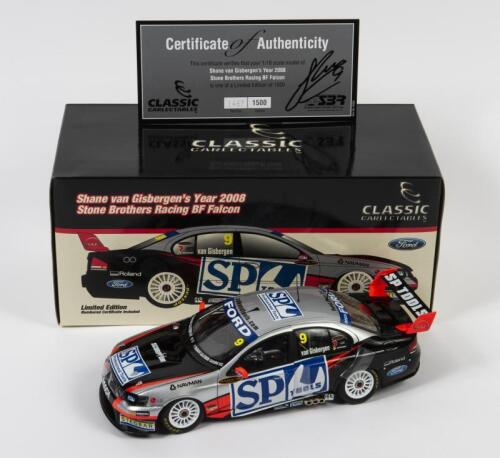 FALCON: A limited edition 1:18 scale Classic Carlectables Ford Falcon, Stone Brothers Racing BA Falcon as raced by Shane Van Gisbergen in 2008, #9, with COA numbered 1467/1500, in double fitted box, box faded