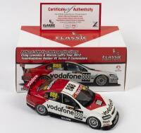 COMMODORE: A limited edition 1:18 scale Classic Carlectables Holden VE Series II Commodore as raced by Craig Lowndes/Warren Luff in 2012 Bathurst 50th year retrospective livery, Team Vodafone, with COA numbered 3386/3750, in double fitted box