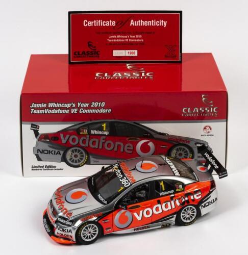COMMODORE: A limited edition 1:18 scale Classic Carlectables Holden VE Commodore as raced by Jamie Whincup in 2010, Team Vodafone, #1, with COA numbered 1695/1900, in double fitted box