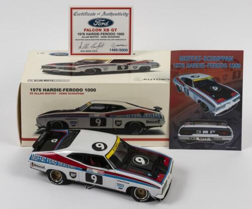 FALCON: A 1:18 scale Autoart Ford XB GT as raced by Allan Moffat/Vern Schuppan in 1976 Hardie-Ferodo 1000, #9, with COA numbered 1460/3000, in fitted box