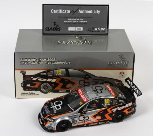COMMODORE: A limited edition 1:18 scale Classic Carlectables Holden VE Commodore as raced by Rick Kelly in 2008 HSV dealer team, #15, with COA numbered 1792/2000, in double fitted box, box faded