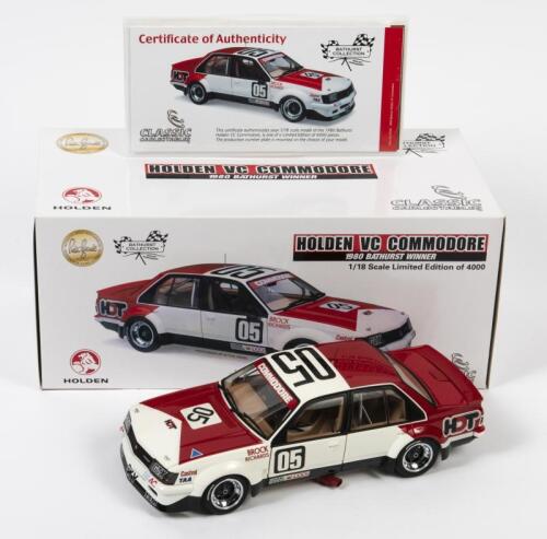 COMMODORE: A limited edition 1:18 scale Classic Carlectables Holden VC Commodore as raced by Peter Brock/Jim Richards in 1980 Bathurst Winner, #5, with COA numbered 2688/4000, in double fitted box