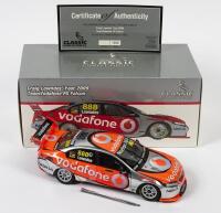FALCON: A limited edition 1:18 scale Classic Carlectables Ford FG Falcon as raced by Craig Lowndes in 2009, #888, Team Vodafone, with COA numbered 1517/1800, in double fitted box