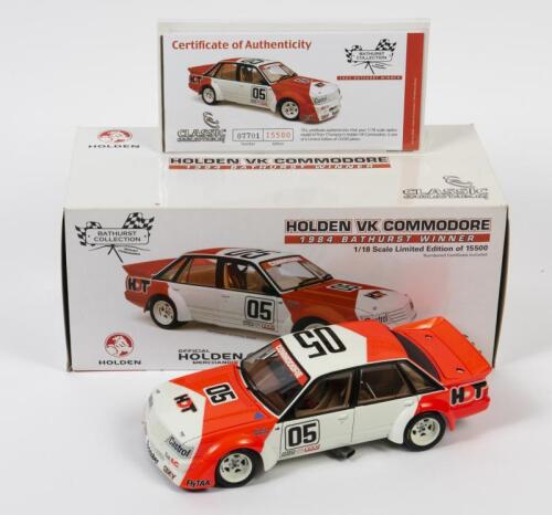 COMMODORE: A limited edition 1:18 scale Classic Carlectables Holden VK Commodore as raced by Peter Brock/Larry Perkins in 1984 Bathurst winner, #05, with COA numbered 7701/15500, in fitted box