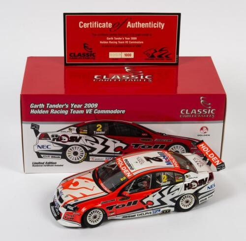 COMMODORE: A limited edition 1:18 scale Classic Carlectables Holden VE Commodore as raced by Garth Tander in 2009, #2, with COA numbered 59/1000, in double fitted box
