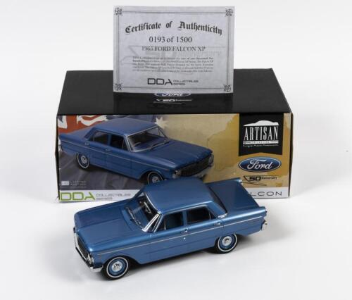 FALCON: A limited edition 1:18 scale Artisan collection Ford XP Falcon 1965 sedan, with COA numbered 193/1500, blue, in fitted box