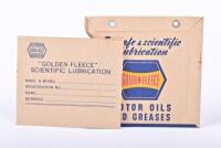 GOLDEN FLEECE: A 1940s Gundagai Motors fold out lubrication record in slip case - 2
