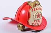 TEXACO: A circa 1962 Texaco toy "Fire Chief Helmet" by Wen-Mac, featuring a speaker and headphone, not known to be working,