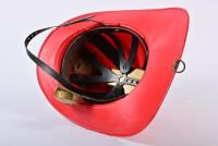 TEXACO: A circa 1962 Texaco toy "Fire Chief Helmet" by Wen-Mac, featuring a speaker and headphone, not known to be working, - 3