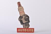 AUTO-LITE: An original cardboard Auto-Lite counter top shop display sign, 40cm high
