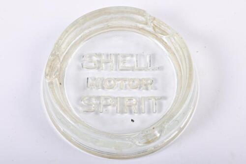 SHELL: An impressed glass "Shell Motor Spirit" ashtray