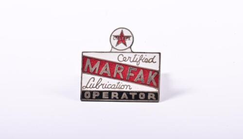 CALTEX: Am enamelled Caltex "Certified Marfak Lubrication Operator" by Amor, Sydney