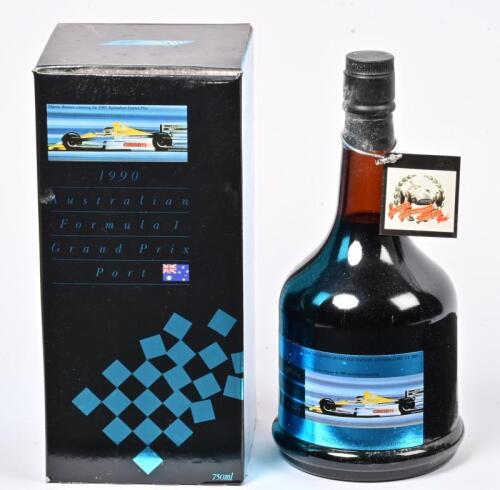ADELAIDE GRAND PRIX: A boxed bottle of commemorative port from the Australian Grand Prix in Adelaide 1990
