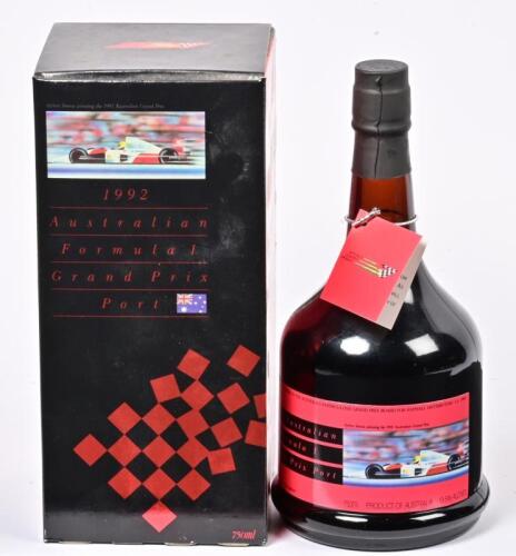 ADELAIDE GRAND PRIX: A boxed bottle of commemorative port from the Australian Grand Prix in Adelaide 1992