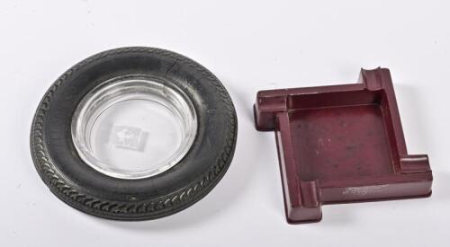 BARNET: A novelty tyre form Barnet Glass ashtray and another, the tyre 14cm diameter