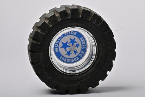 YOKOHAMA: A novelty tyre form Yokohama promotional ashtray, 20cm diameter