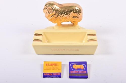GOLDEN FLEECE: A Golden Fleece ashtray and two books of matches