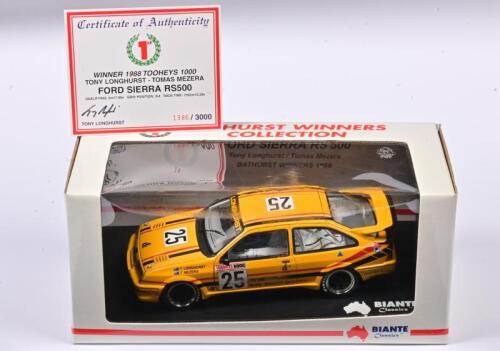 SIERRA: A 1:18 scale Minichamps Ford Sierra RS as raced by Tomas Mezera/Tony Longhurst in 1988 Bathurst Winner, #25. With box and COA