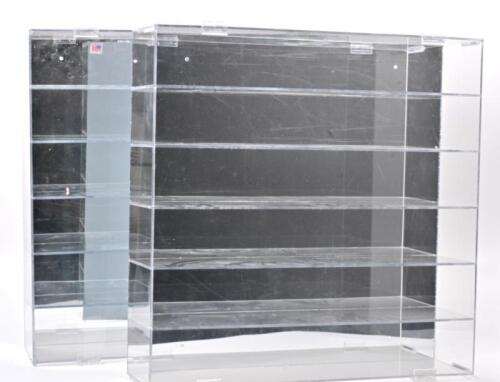 DISPLAY CASES: Two large Perspex&nbsp;display cases to fit 12 1:18 scale&nbsp;cars, 60.5cm x60.5cm, 15cm deep