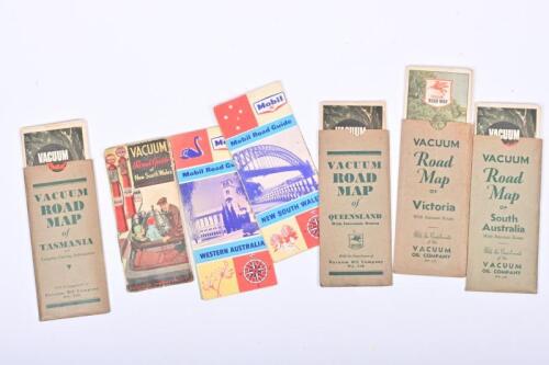 VACUUM/MOBIL: A collection of mid-20th century road maps and guides produced by Vacuum and Mobil