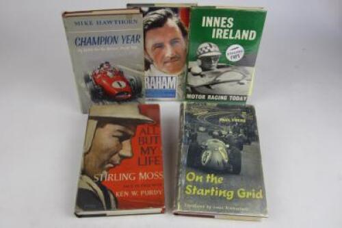 GRAND PRIX: Five period books on racing drivers (signed)