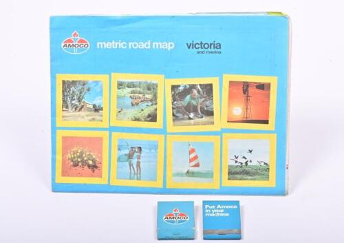AMOCO: A road map of Australia produced by Amoco, together with two Amoco branded books of matches