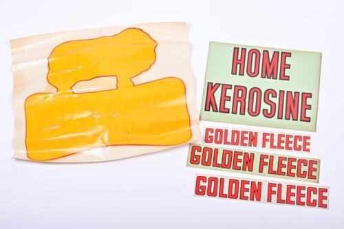 GOLDEN FLEECE: Five original late 1950s transfer stickers, the largest 36 x 41cm