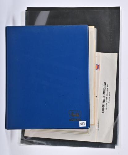 GOLDEN FLEECE: An interesting collection of Golden Fleece company ephemera, including Service Station Inspection Records, reports, memorandums and a booklet given to staff from the move to Sleigh corner and more, Provenance: Derek Gibson, former training 