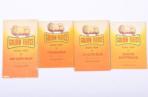 GOLDEN FLEECE: Four late 1950s Golden Fleece produced state road maps