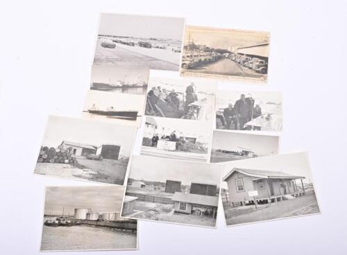 HC SLEIGH: A collection of original photographs relating to HC Sleigh and Golden Fleece, comprising photos of the tankers "Bisca" and "Beduin" at Birkenhead, tankers at Cook River terminal 1930s, the Newcastle Terminal depot, the opening of Golden Fleece 