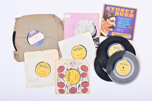 GOLDEN FLEECE: A collection of vinyl records "Top Hits"&nbsp;produced by Golden Fleece, together with a record labeld "COR Motor Spirit"