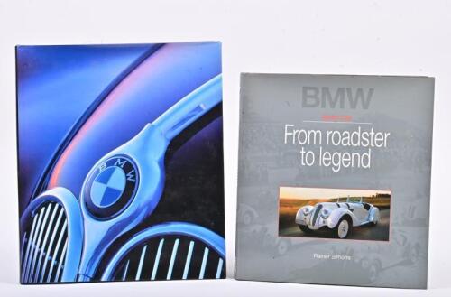 BMW: Two hardcover books relating to BMW "BMW, from roadster to legend" by Rainer Simons" and "BMW" by Rainer W. Schlegelmilch et al
