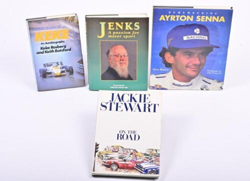 RACING DRIVERS: Four hardcover books relating to racing drivers including "Remembering Ayrton Senna" by Alan Henry
