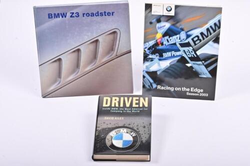BMW: Three hardcover books relating to BMW including "Driven, Inside BMW the Most Admired Car Comnpany in the World" by David Kiley