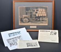 GOLDEN FLEECE/HC SLEIGH: An original pencil drawing commissioned by H C Sleigh to commemorate the first delivery of Summit Oils to the State Electricity Commission Victoria, Yallourn, framed and glazed, 43 x 58cm overall