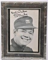 GOLDEN FLEECE: An original "Best Wishes Stanley" printed promotional card, in silver plate frame, 22 x 17.5cm overall