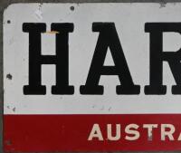 HARDIE TYRES: An original Hardie Safetibond double sided painted wheel rack sign, 30 x 122cm - 2