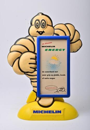 MICHELIN: A circa 1980s "Michelin Energy" pressed plastic table top advertising sign, 40cm high
