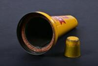 SHELL: A 1960s one quart glass oil bottle with NOS X-100 20W-40 tin oil pourer - 3