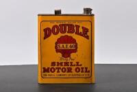SHELL: A late 1930s one gallon Double S.A.E. 40 "Drag Free" Shell motor oil tin - 2
