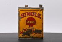 SHELL: A late 1930s one gallon Single S.A.E. 30 "Drag Free" Shell motor oil tin - 2