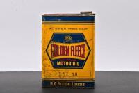 GOLDEN FLEECE: A one gallon S.A.E. 30 Golden Fleece motor oil can - 2