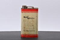 MOBILOIL: A circa 1930s one gallon Gargoyle SAE 50 Mobiloil "D" motor oil tin, marked to lower middle "J Marsh & Son, Melb" - 3